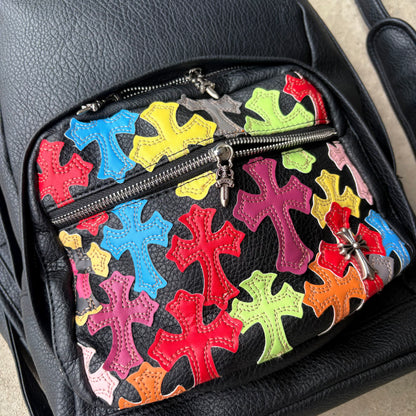 Vintage Rainbow Patch Backpack
