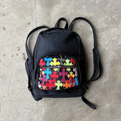 Vintage Rainbow Patch Backpack