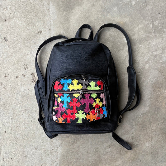 Vintage Rainbow Patch Backpack